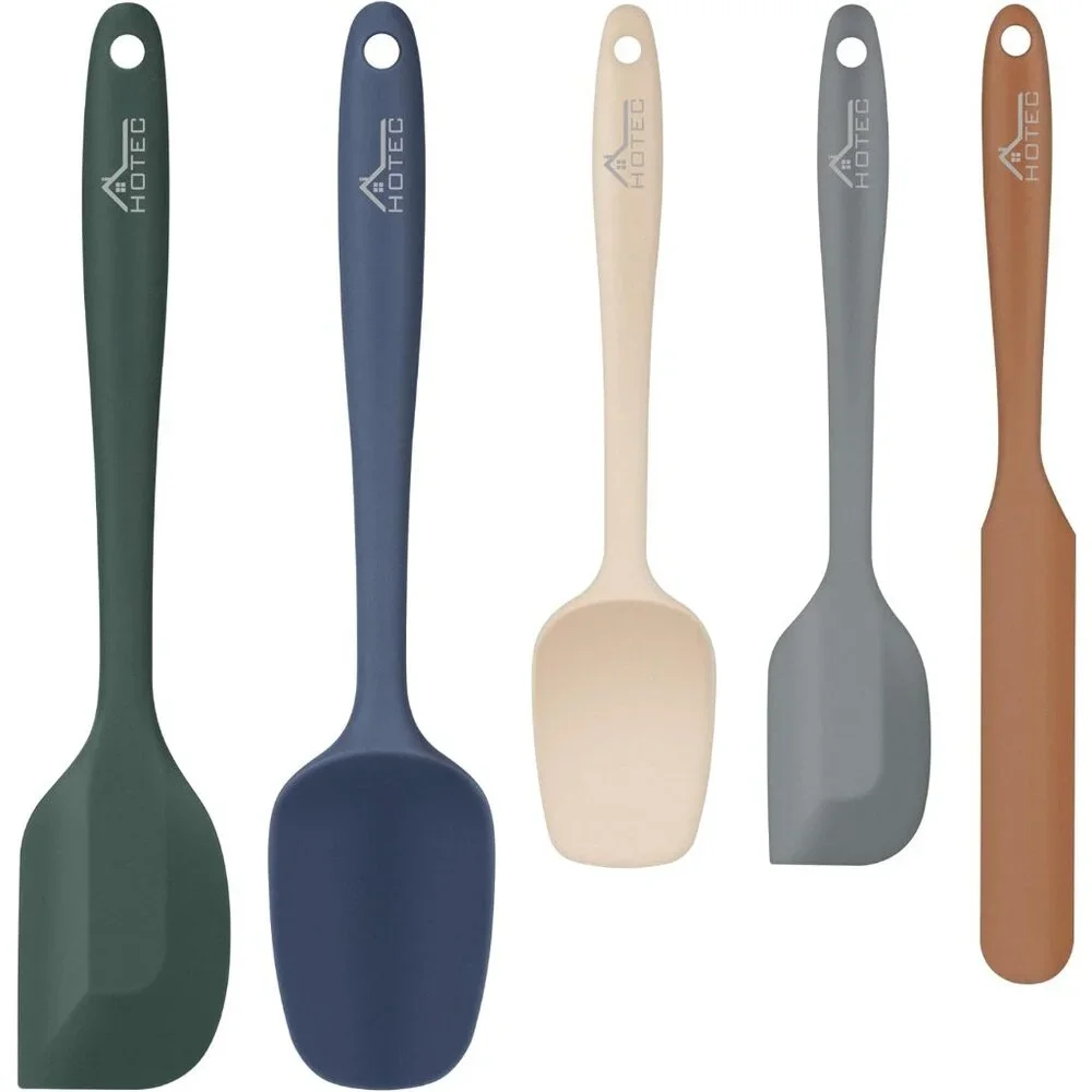 Heat Resistant 600℉ BPA-Free Silicone Rubber Spatula Set for Baking, Cooking, an - Picture 1 of 7